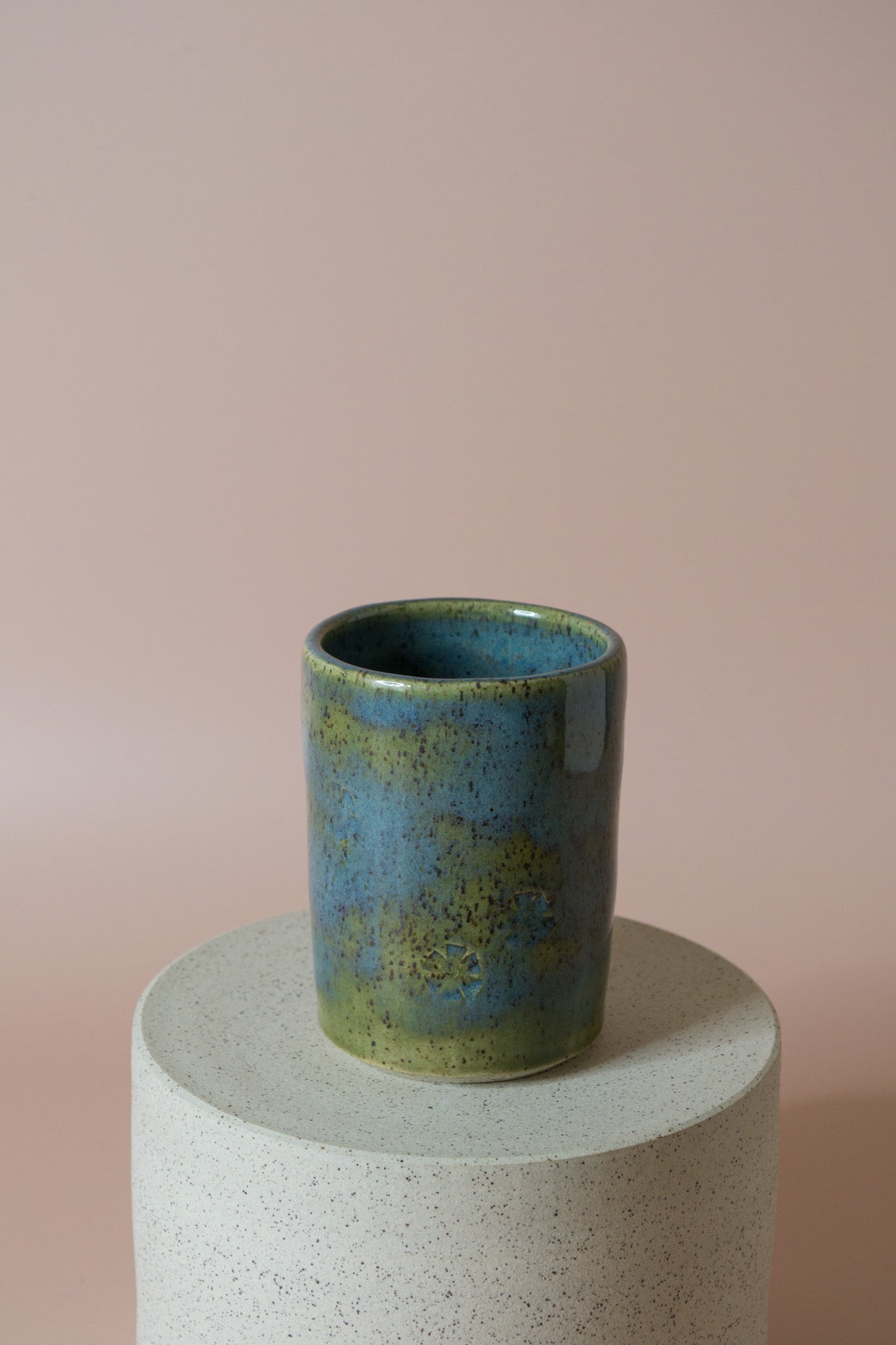 Stamped Flower Cup in Turquoise