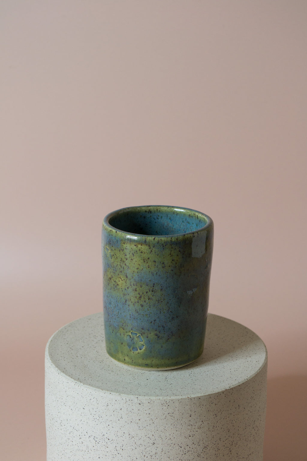 Stamped Flower Cup in Turquoise