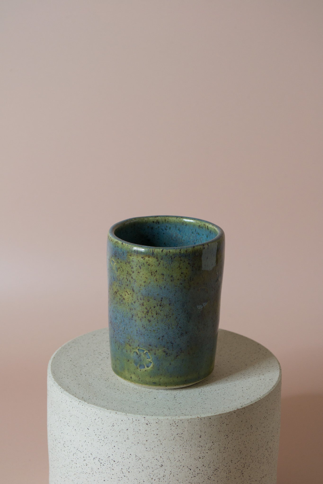 Stamped Flower Cup in Turquoise