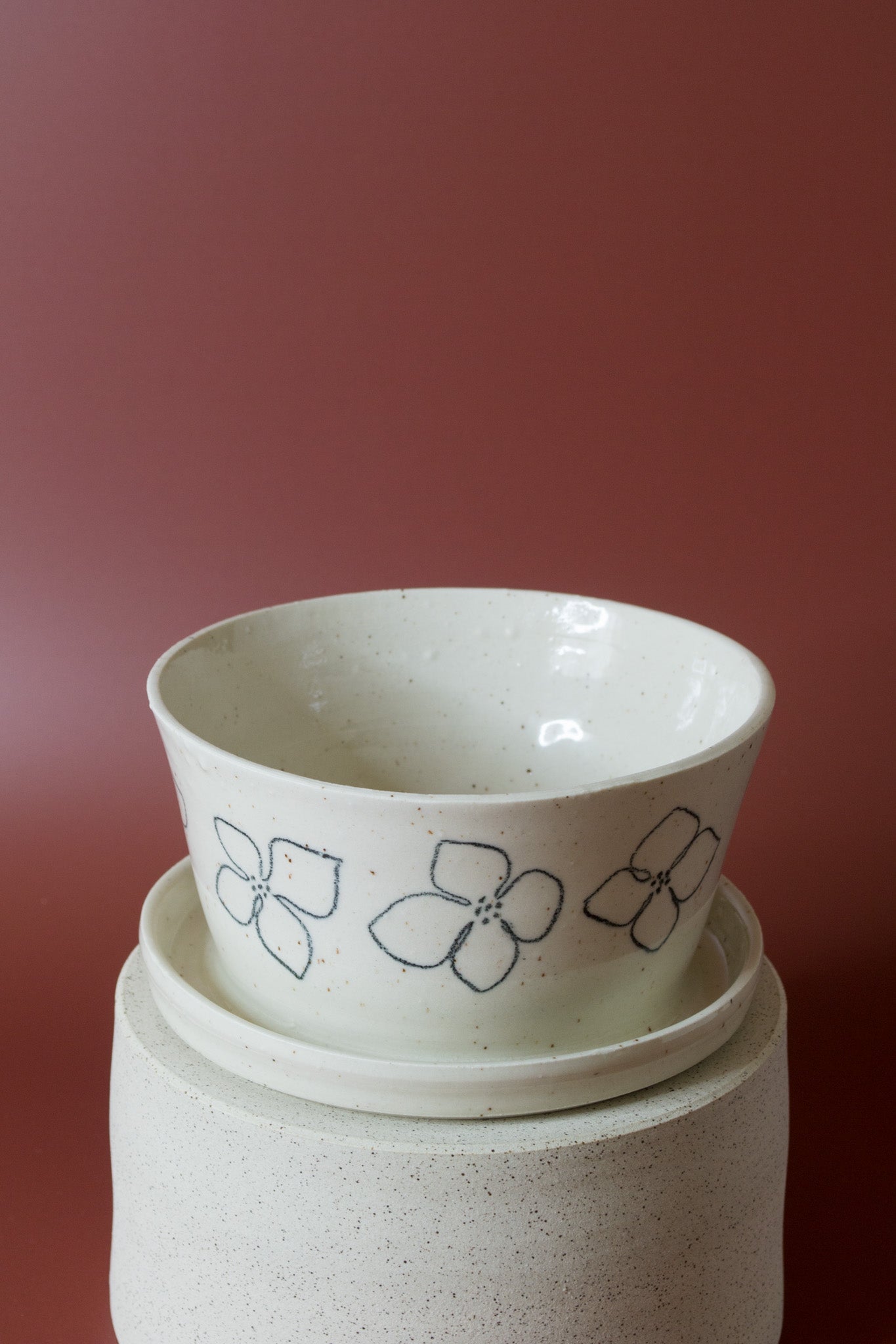 Small Speckled Planter in Hydrangea