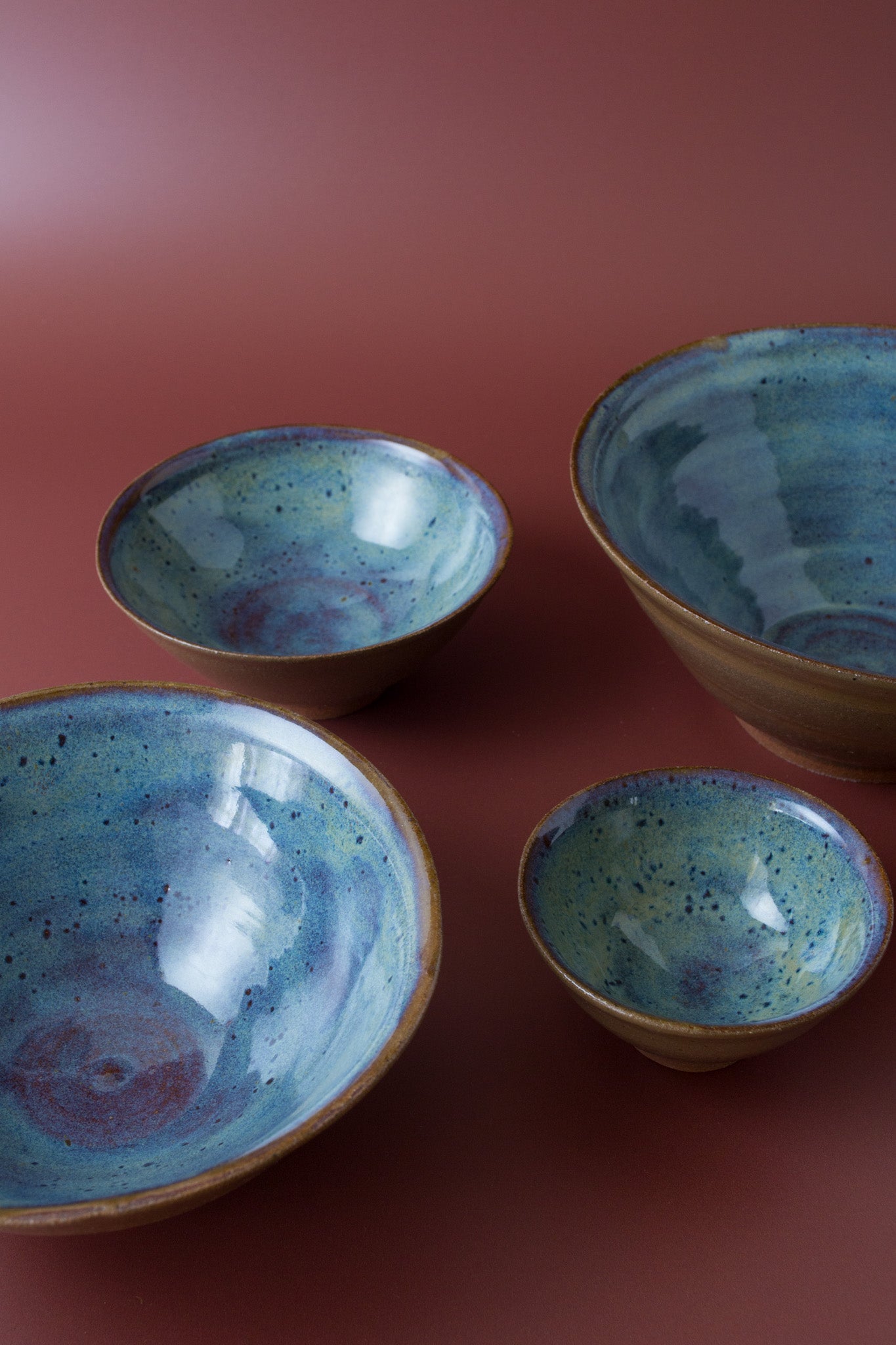 Naranja Bowl Set in Speckled Turquoise