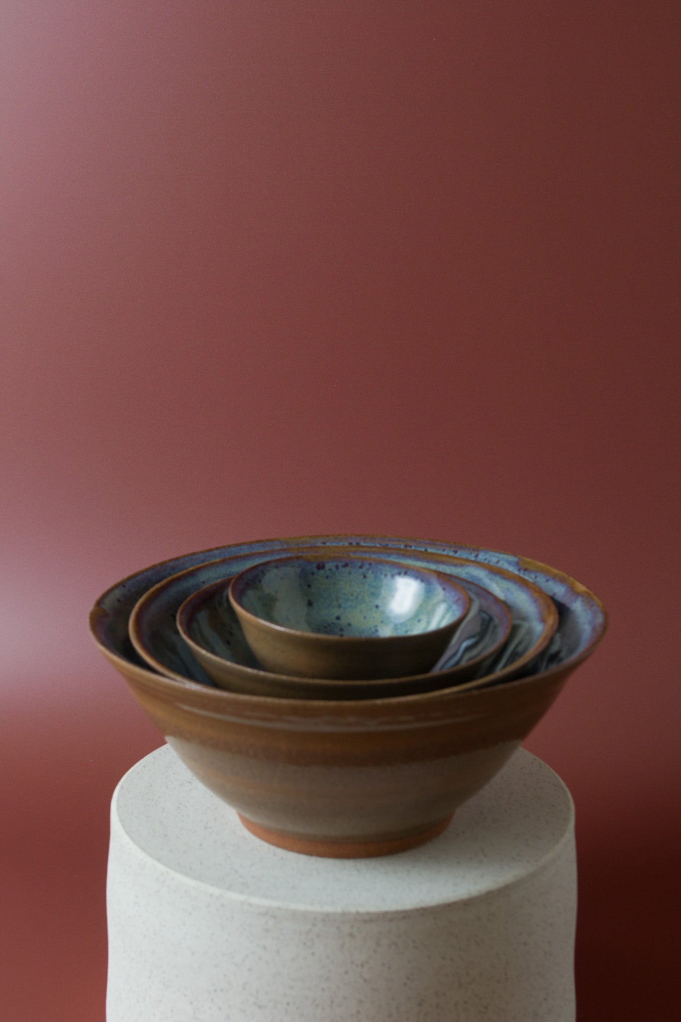 Naranja Bowl Set in Speckled Turquoise