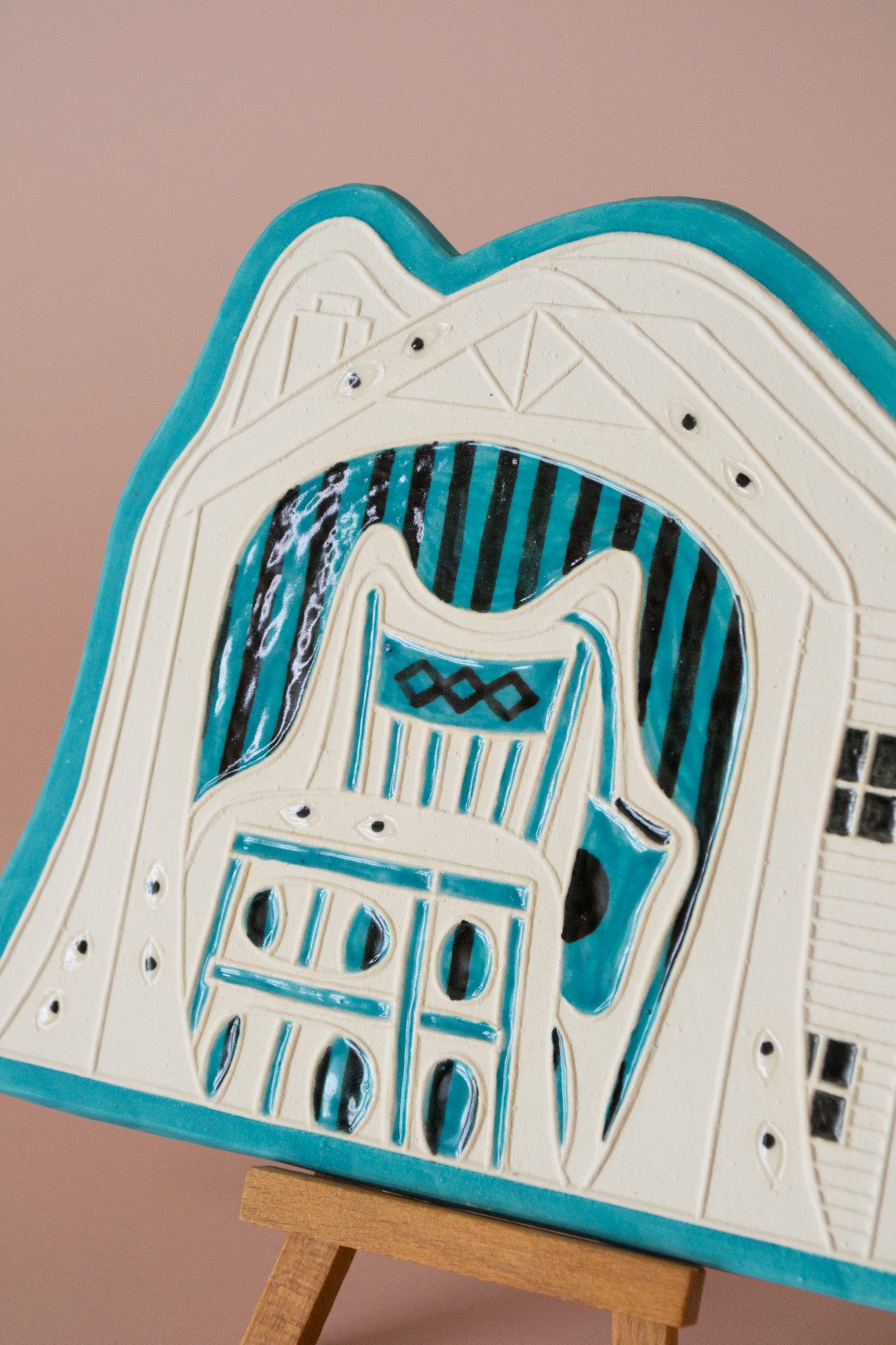 Haunted House of the Future Tile in Turquoise
