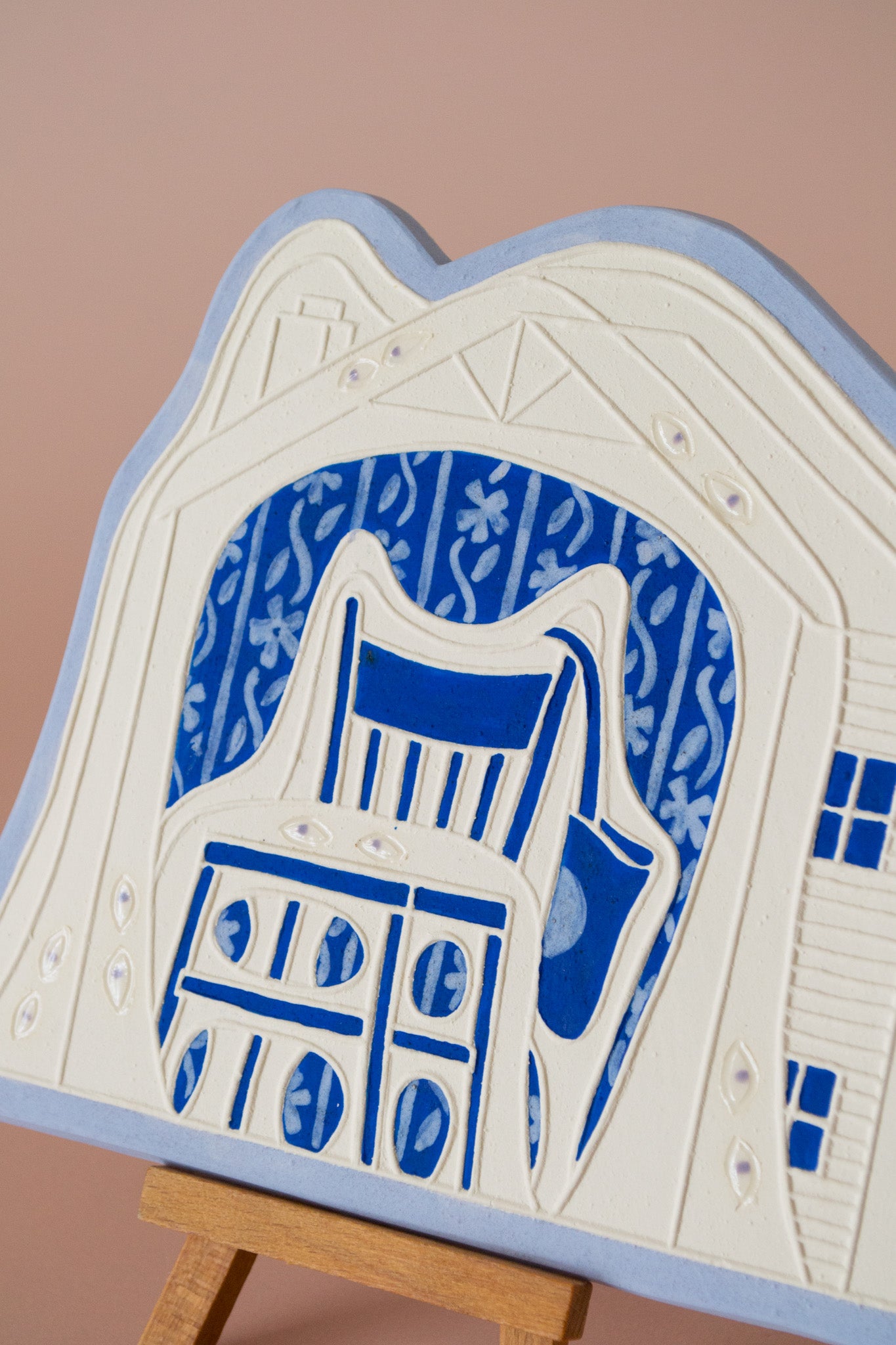 Haunted House of the Future Tile in Blue