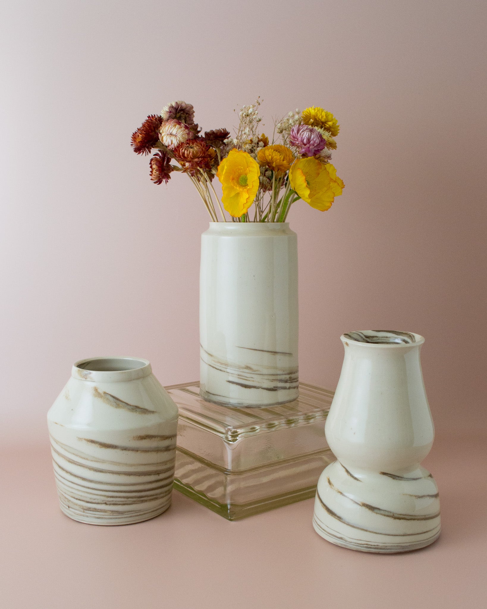 Angular Marbled Vase